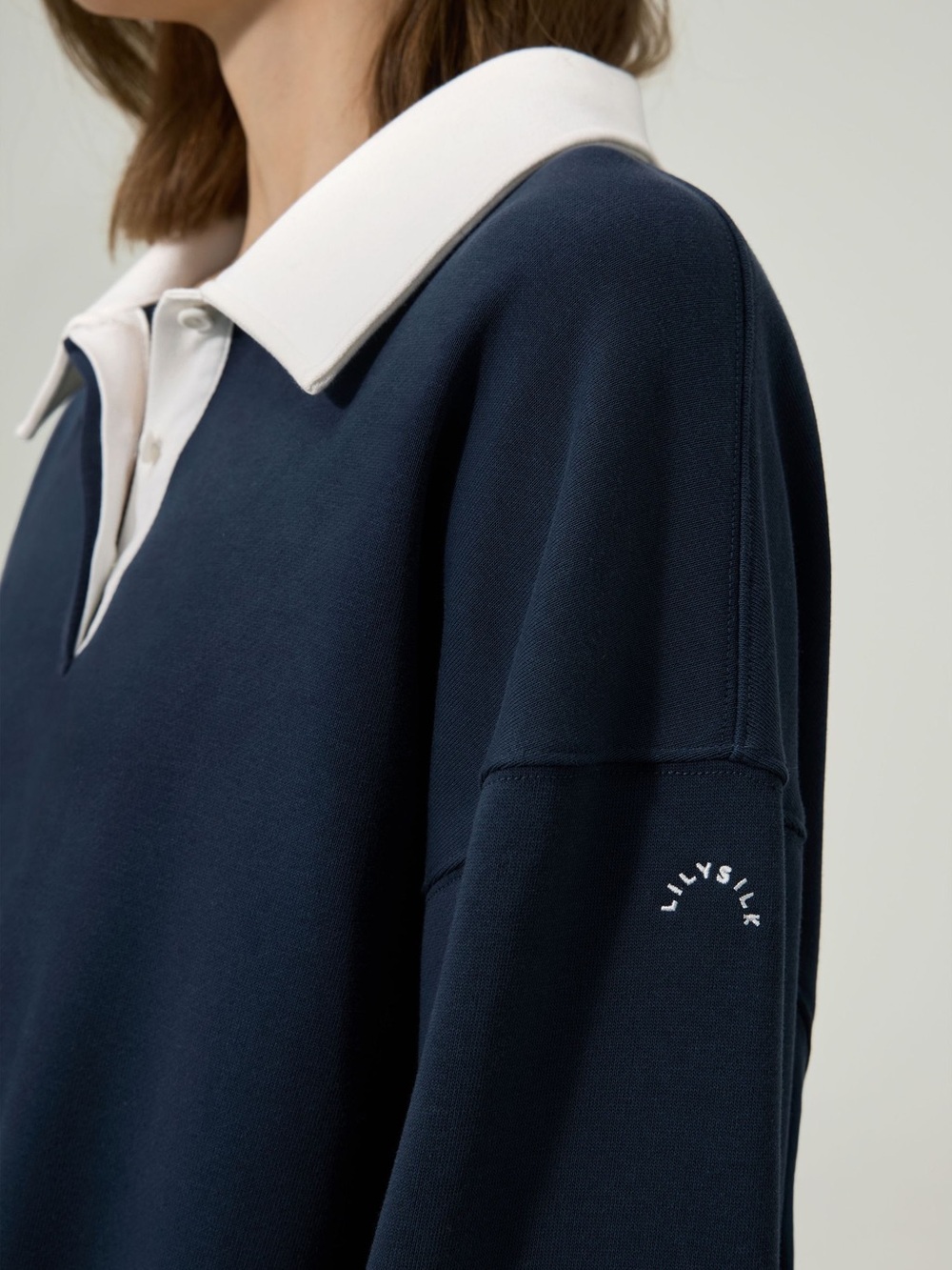 LILYSILK Silkerry® Polo Sweatshirt - Picture 4 of 15